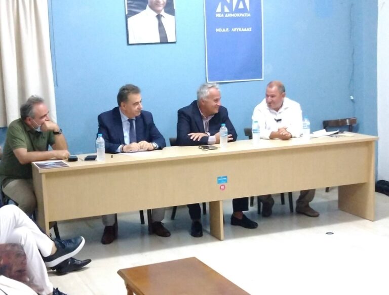 Στα γραφεία της ΝΟ.Δ.Ε. Λευκάδας ο υπουργός Εσωτερικών, κος Μάκης Βορίδης