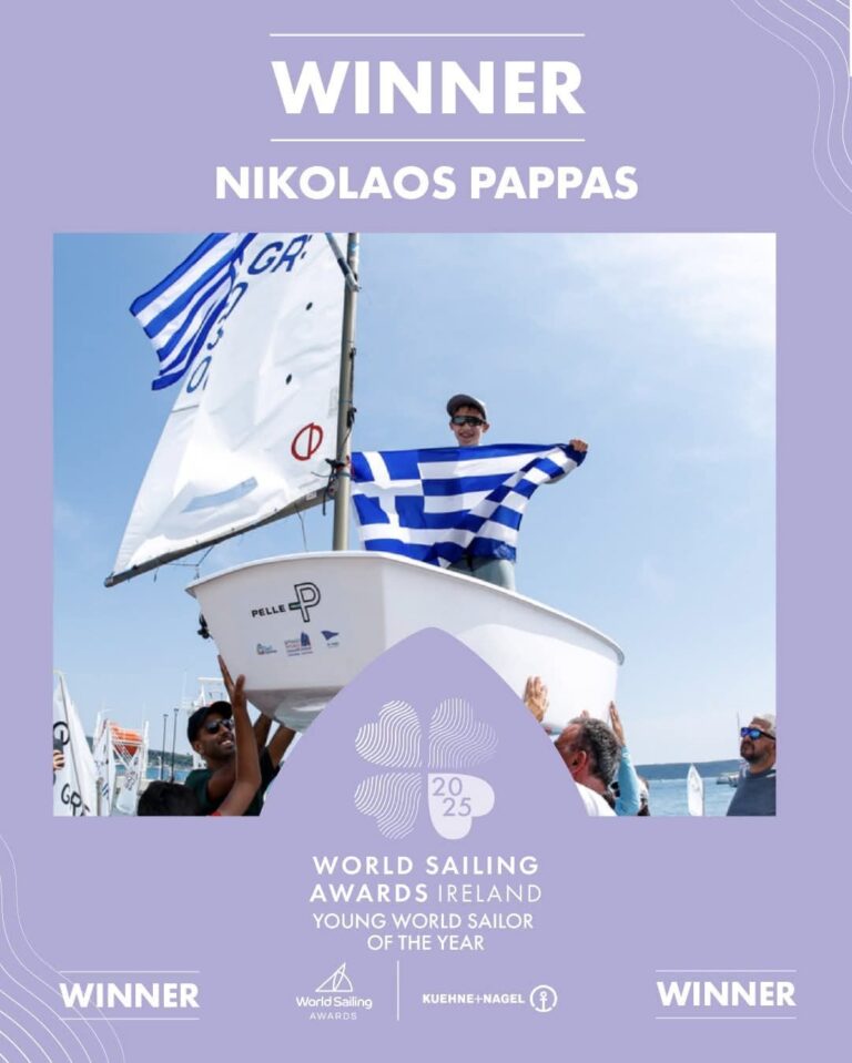 Ο Νικόλαος Παππάς από τη Βόνιτσα κατέκτησε το βραβείο Young World Sailor of the Year 2025 στα World Sailing Awards