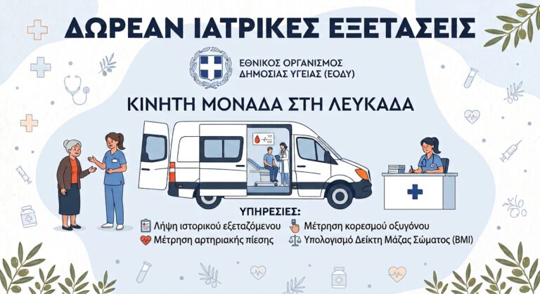 ΔΩΡΕΑΝ ΙΑΤΡΙΚΕΣ ΕΞΕΤΑΣΕΙΣ ΣΤΟ ΚΑΛΛΙΓΩΝΙ ΑΠΟ ΚΙΝΗΤΗ ΜΟΝΑΔΑ ΥΠΟΥΡΓΕΙΟΥ ΥΓΕΙΑΣ